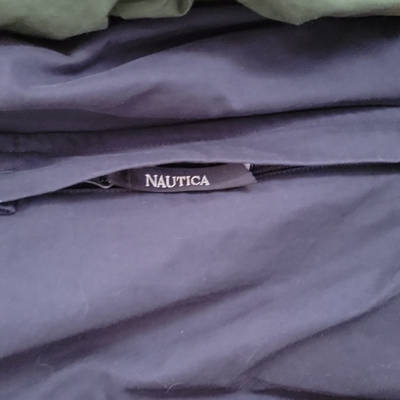 Vintage Nautica Mens Jacket XL Hooded Green Reversible Long Sleeve - Picture 3 of 7